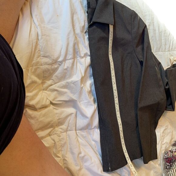 New York & company NWT NEW blazer jacket coat grey gray sz 10 zip front collar - Picture 12 of 14